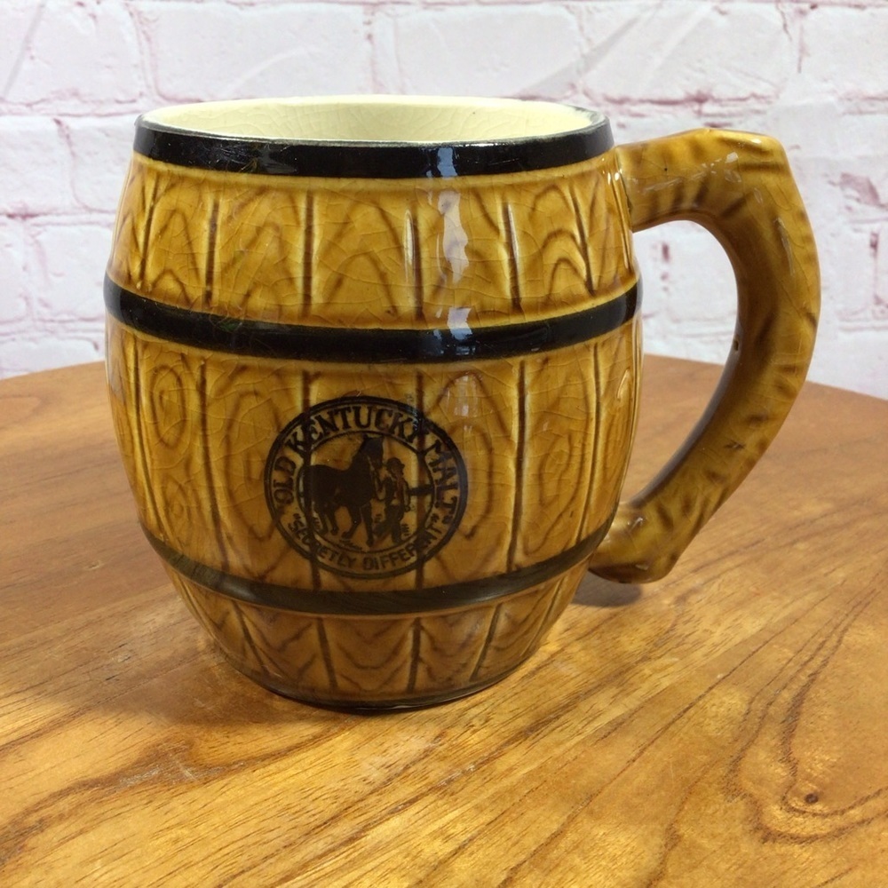 Vintage Old Kentucky Malt Secretly Different Hand Painted Ceramic Mug - Japan